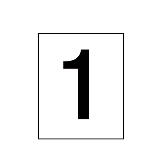 Arena Marker Numbers Black 250mm high 3 x '1'