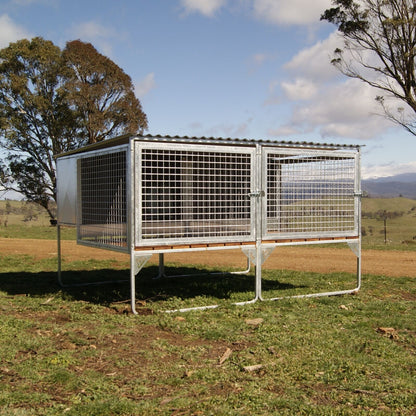 SDK Raised Dog Kennel 2 Bay Flat Pack