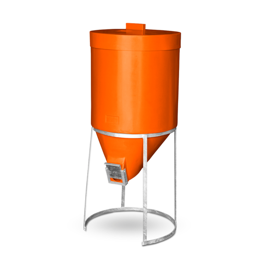 200 litre Silo & Galvanised Stand - Orange - Larger Feed