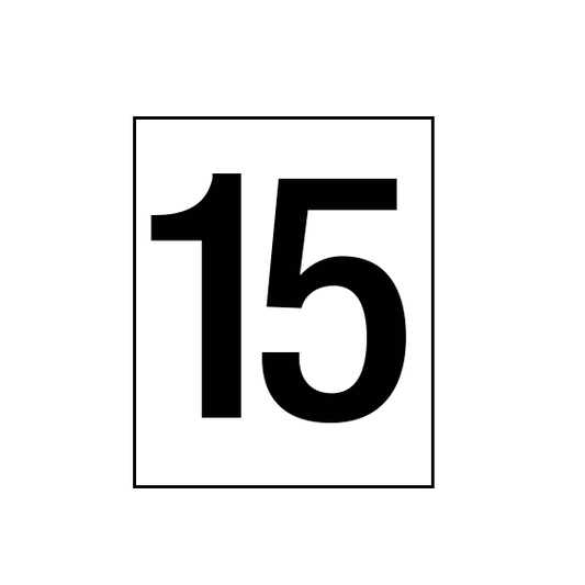 Arena Marker Numbers Black 250mm high 3 x '15'