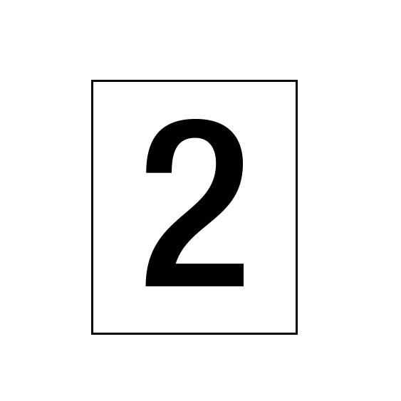 Arena Marker Numbers Black 250mm high 3 x '2'
