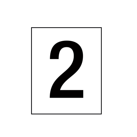 Arena Marker Numbers Black 250mm high 3 x '2'