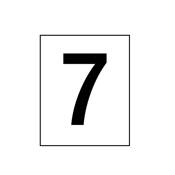 Arena Marker Numbers Black 250mm high 3 x '7'