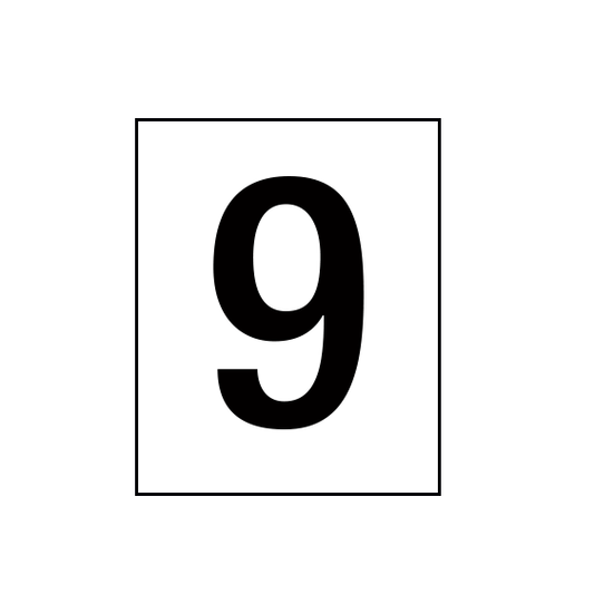 Arena Marker Numbers Black 250mm high 3 x '9'