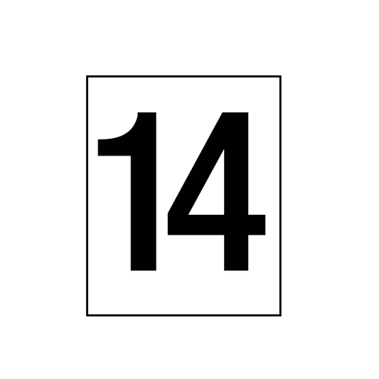 Arena Marker Numbers Black 250mm high 3 x '14'